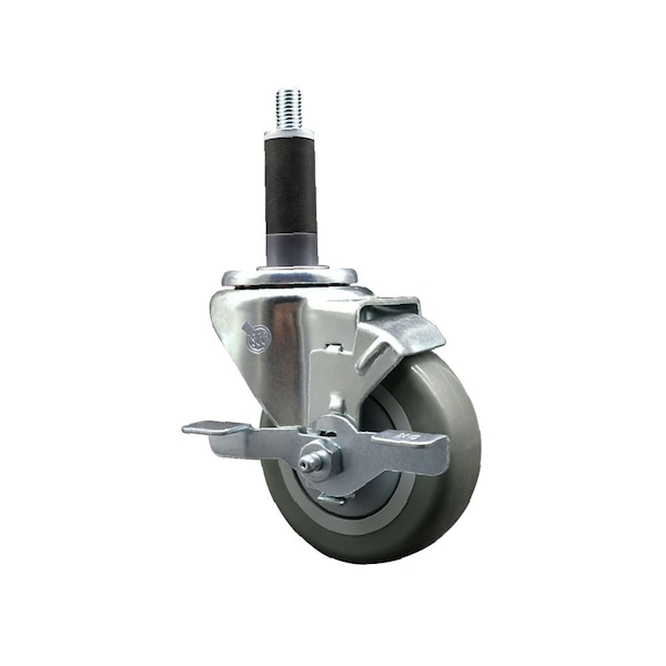 3.5'' SS Gray Poly Swivel 1'' Expanding Stem Caster with Brake